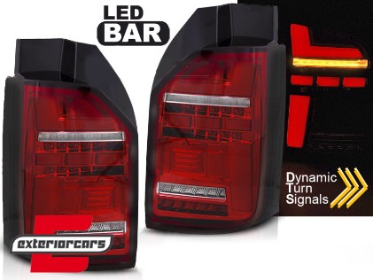 Full LED stražnja svjetla SEQ žmigavci (crvena/kristal) / VW Transporter T6 (2015-2020), LDVWR1