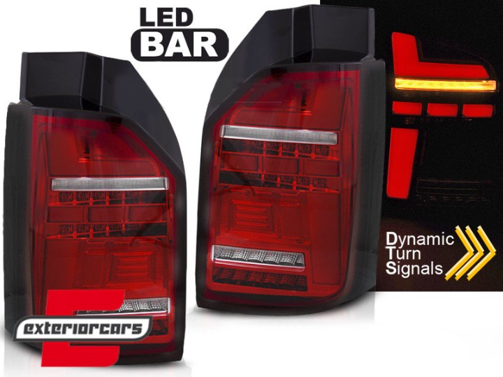 Full LED stražnja svjetla SEQ žmigavci (crvena/kristal) / VW Transporter T6 (2015-2020), LDVWR1