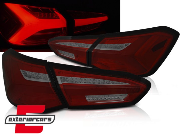 Full LED stražnja svjetla SEQ žmigavci (crvena/smoke) / Ford Focus 4 Hatchback (2018-2021), LDFO72