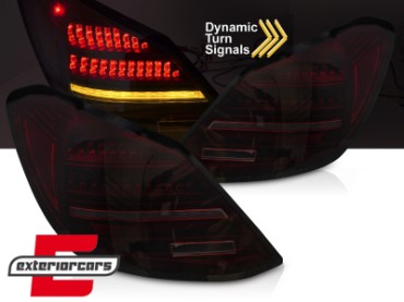 Full LED stražnja svjetla SEQ žmigavci (crvena/smoke) / Mercedes C klasa W205 limuzina (2014-2021), LDMEG8