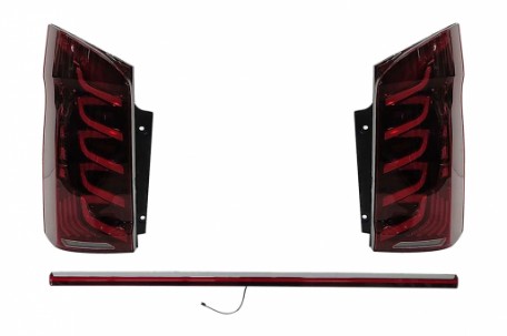 Full LED stražnja svjetla SEQ žmigavci (crvena/smoke) / Mercedes V-klasa W447 (2014-2023), TLMBW447VTL