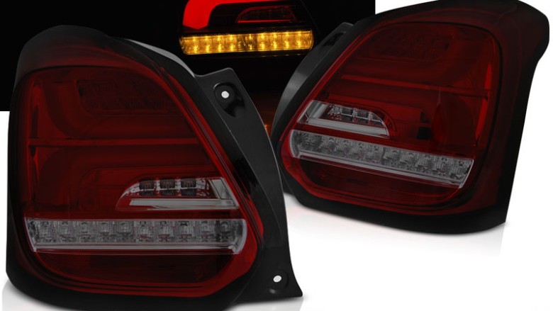 Full LED stražnja svjetla SEQ žmigavci (crvena/smoke) / Suzuki Swift VI (2017-2023), LDSI12