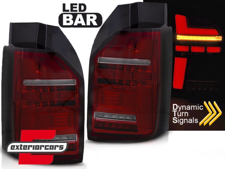 Full LED stražnja svjetla SEQ žmigavci (crvena/smoke) / VW Transporter T6 (2015-2020), LDVWR7