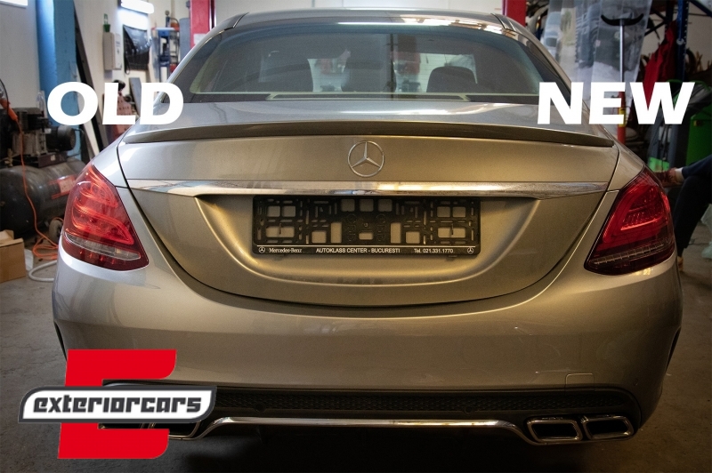 Full LED stražnja svjetla SEQ žmigavci Facelift dizajn (crvena/kristal) / Mercedes C-klasa W205 limuzina (2014-2018), LDMEC9