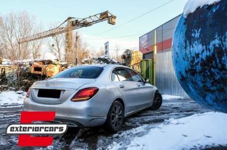 Full LED stražnja svjetla SEQ žmigavci Facelift dizajn (crvena/kristal) / Mercedes C-klasa W205 limuzina (2014-2018), LDMEC9