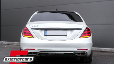 Full LED stražnja svjetla SEQ žmigavci Facelift dizajn (crvena/kristal) / Mercedes S-klasa W222 (2013-2017), TLMBW222F
