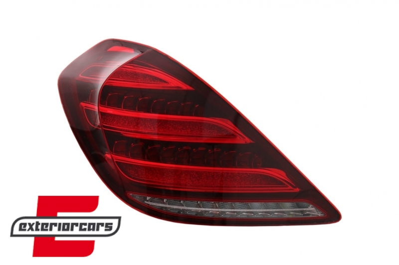 Full LED stražnja svjetla SEQ žmigavci Facelift dizajn (crvena/kristal) / Mercedes S-klasa W222 (2013-2017), TLMBW222F