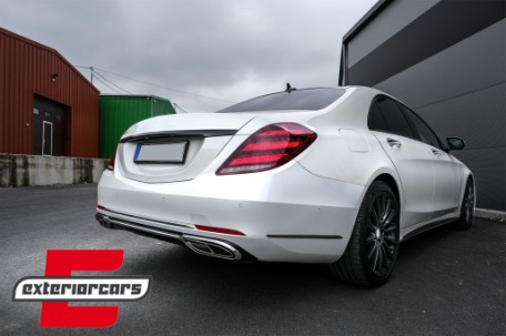 Full LED stražnja svjetla SEQ žmigavci Facelift dizajn (crvena/kristal) / Mercedes S-klasa W222 (2013-2017), TLMBW222F