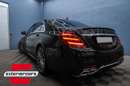 Full LED stražnja svjetla SEQ žmigavci Facelift dizajn (crvena/kristal) / Mercedes S-klasa W222 (2013-2017), TLMBW222F