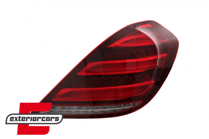 Full LED stražnja svjetla SEQ žmigavci Facelift dizajn (crvena/kristal) / Mercedes S-klasa W222 (2013-2017), TLMBW222F