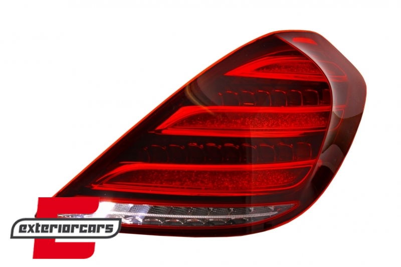 Full LED stražnja svjetla SEQ žmigavci Facelift dizajn (crvena/kristal) / Mercedes S-klasa W222 (2013-2017), TLMBW222F
