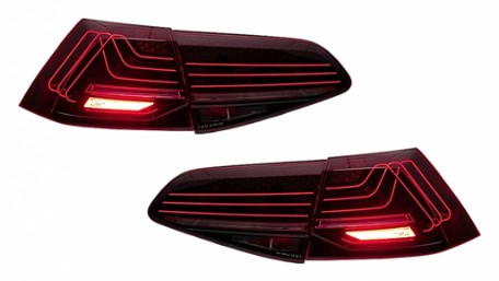 Full LED stražnja svjetla SEQ žmigavci LASER look (crvena) / VW Golf 7 & 7.5 VII (2012-2019), LDVWW6