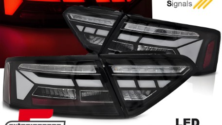 Full LED stražnja svjetla SEQ žmigavci LedBar dizajn (crna) / Audi A5 8T Facelift (2012-2016), LDAUJ6