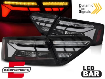 Full LED stražnja svjetla SEQ žmigavci LedBar dizajn (crna) / Audi A5 8T Facelift (2012-2016), LDAUJ6