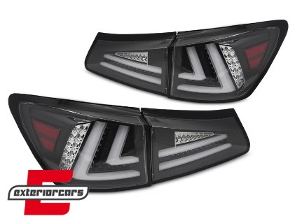 Full LED stražnja svjetla SEQ žmigavci LedBar dizajn (crna) / Lexus IS XE20 (2006-2012), LDLE10