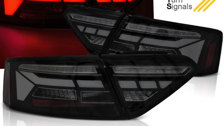 Full LED stražnja svjetla SEQ žmigavci LedBar dizajn (crna/smoke) / Audi A5 8T Facelift (2012-2016), LDAUK5