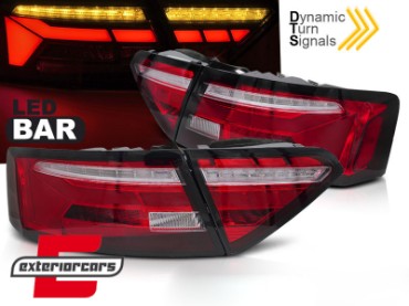 Full LED stražnja svjetla SEQ žmigavci LedBar dizajn (crvena/kristal) / Audi A5 8T Facelift (2012-2016), LDAUJ9