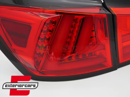 Full LED stražnja svjetla SEQ žmigavci LedBar dizajn (crvena/kristal) / Lexus IS XE20 (2006-2012), LDLE11