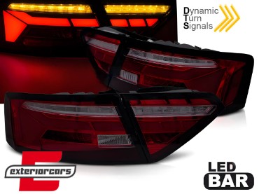 Full LED stražnja svjetla SEQ žmigavci LedBar dizajn (crvena/smoke) / Audi A5 8T Facelift (2012-2016), LDAUJ8