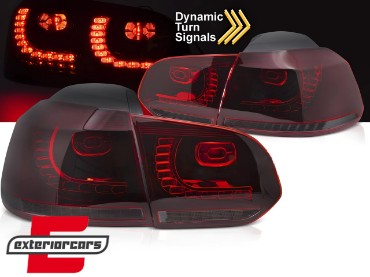 Full LED stražnja svjetla SEQ žmigavci R20 dizajn (crvena/smoke) / VW Golf 6 VI (2008-2013), LDVWU5
