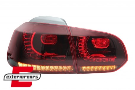 Full LED stražnja svjetla SEQ žmigavci R20 dizajn (crvena/smoke) / VW Golf 6 VI (2008-2013), LDVWU5