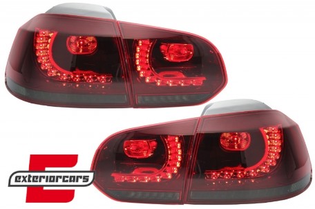 Full LED stražnja svjetla SEQ žmigavci R20 dizajn (crvena/smoke) / VW Golf 6 VI (2008-2013), LDVWU5