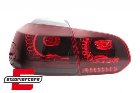 Full LED stražnja svjetla SEQ žmigavci R20 dizajn (crvena/smoke) / VW Golf 6 VI (2008-2013), LDVWU5