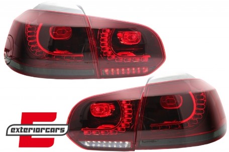 Full LED stražnja svjetla SEQ žmigavci R20 dizajn (crvena/smoke) / VW Golf 6 VI (2008-2013), LDVWU5