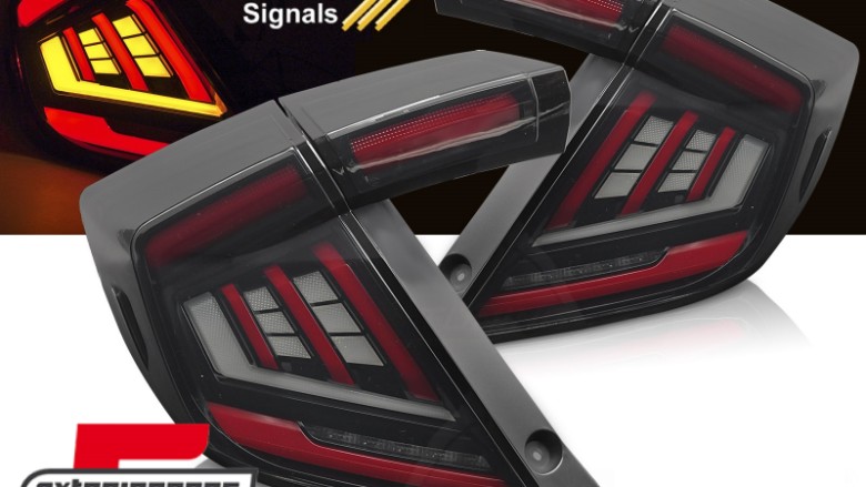 Full LED stražnja svjetla SEQ žmigavci (smoke) / Honda Civic Mk10 (2016-2021) Hatchback, LDHO13