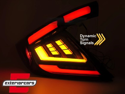 Full LED stražnja svjetla SEQ žmigavci (smoke) / Honda Civic Mk10 (2016-2021) Hatchback, LDHO13