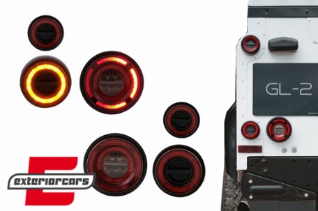 Glohh GL-2 full LED stražnja svjetla SEQ žmigavci (crvena) / Land Rover Defender L316 (1990-2016), TLLRDFL316G