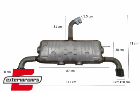 Ispušni sustav GTI dizajn (piano crna) / VW Golf 5 (2003-2007) Golf 6 (2008-2013), ESVWG5GTIPB
