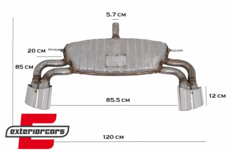 Ispušni sustav RS3 dizajn (chrome) / Audi A3 8V Hatchback Sportback Coupe (2012-2019), ESAUA38VSH