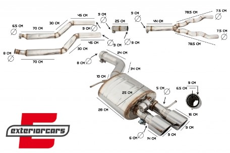 Kompletan ispušni sustav M5 M Sport dizajn s Valvetronicom /  BMW serije 5 F10 (2011-2017), ESBMF10C