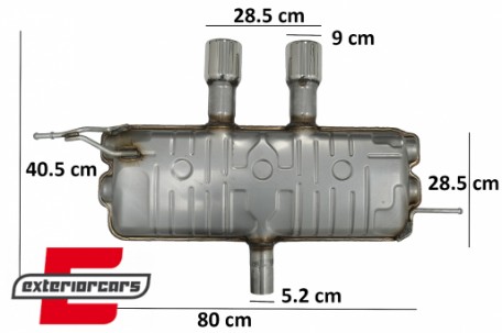 Kompletan ispušni sustav R32 R20 dizajn (chrome) / VW Golf 5 R32 (2003-2007) Golf 6 R20 (2008-2013), ESVWG5R32