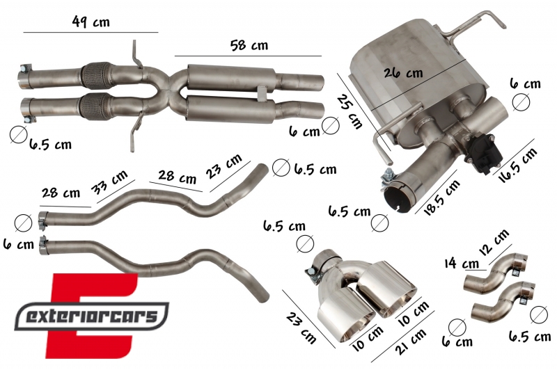 Kompletan ispušni sustav s Valvetronicom / Range Rover Sport L494 (2014-2017), ESRRSL494