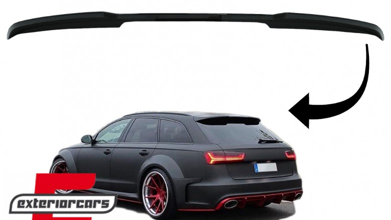 Krovni spojler RS6 dizajn (piano crna) / Audi A6 karavan 4G C7 (2011-2018), 42025SET
