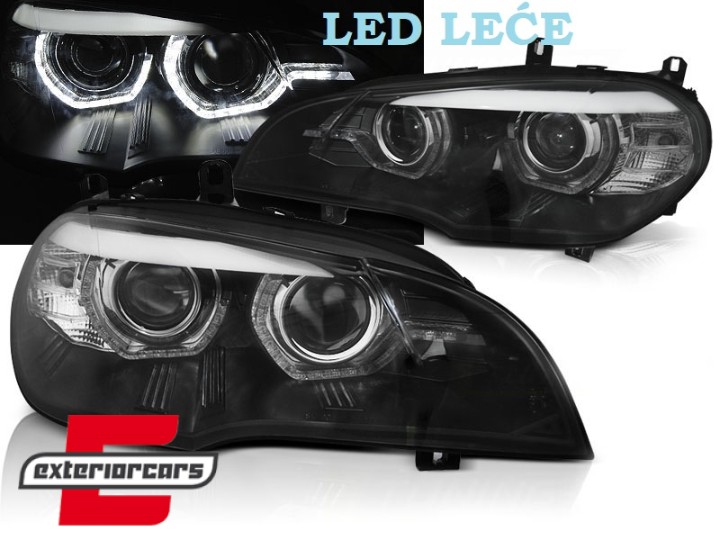 LED prednja svjetla 3D Angel Eyes LED DRL XENON (crna) / BMW X5 E70 (2007-2013), LPBMO0