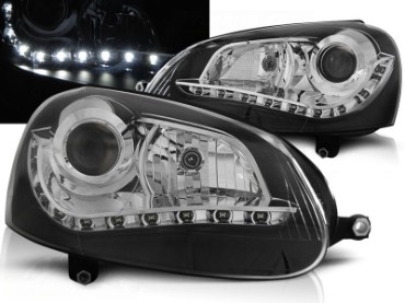 LED prednja svjetla DayLight (crna) / Volkswagen Golf 5 (2003-2008), LPVWG5