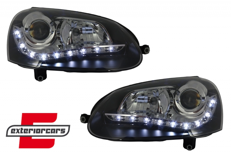 LED prednja svjetla DayLight (crna) / Volkswagen Golf 5 (2003-2008), LPVWG5