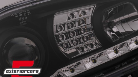 LED prednja svjetla DayLight LED žmigavci (crna) / VW Golf 4 (1997-2005), LPVWB2