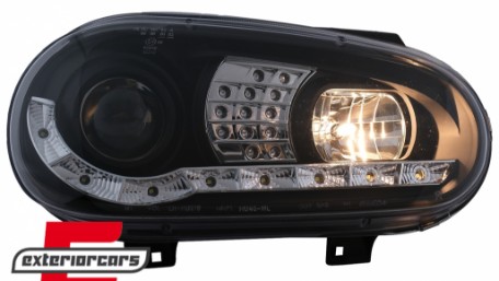LED prednja svjetla DayLight LED žmigavci (crna) / VW Golf 4 (1997-2005), LPVWB2