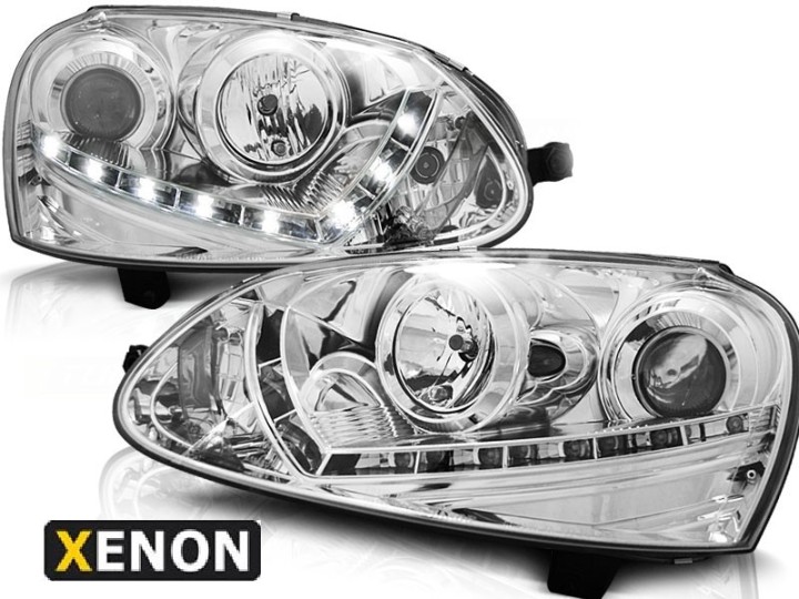 LED prednja svjetla DayLight Xenon (chrome) / Volkswagen Golf 5 (2003-2008), LPVWD4