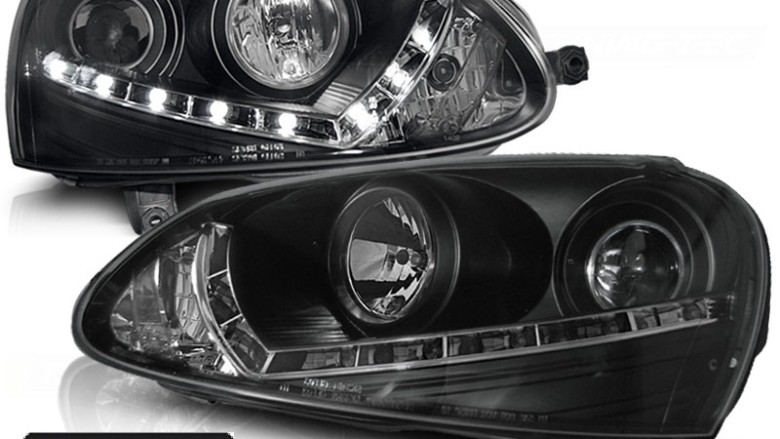 LED prednja svjetla DayLight Xenon (crna) / Volkswagen Golf 5 (2003-2008), LPVWD5