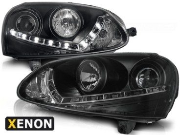 LED prednja svjetla DayLight Xenon (crna) / Volkswagen Golf 5 (2003-2008), LPVWD5