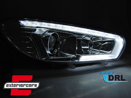 LED prednja svjetla TruDRL SEQ žmigavci (chrome) / VW Scirocco (2008-08.2014), LPVWU2