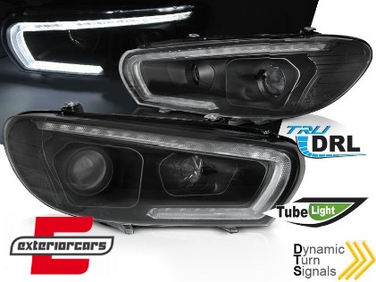LED prednja svjetla TruDRL SEQ žmigavci (crna) / VW Scirocco (2008-08.2014), LPVWU3