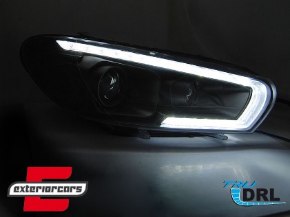 LED prednja svjetla TruDRL SEQ žmigavci (crna) / VW Scirocco (2014-2017), LPVWU7