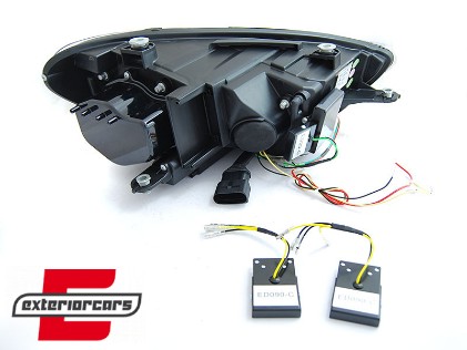 LED prednja svjetla TruDRL SEQ žmigavci (crna) / VW Scirocco (2014-2017), LPVWU7