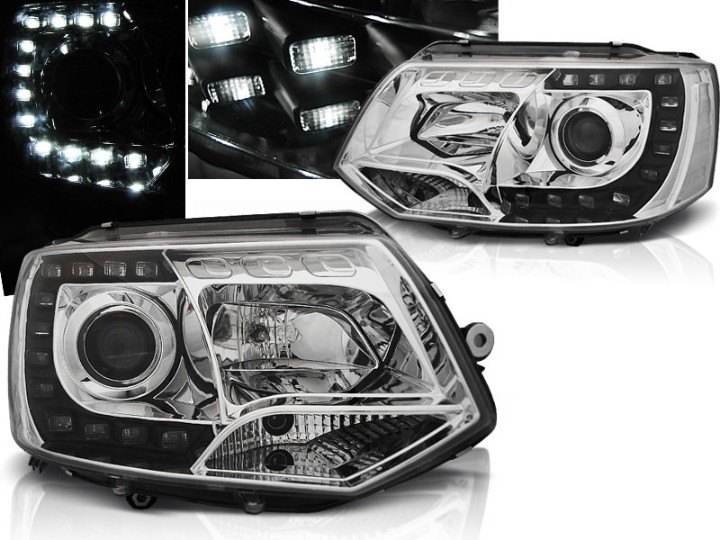 LED prednja svjetla True DRL (chrome) / VW T5.1 (2010-2015), LPVWK2